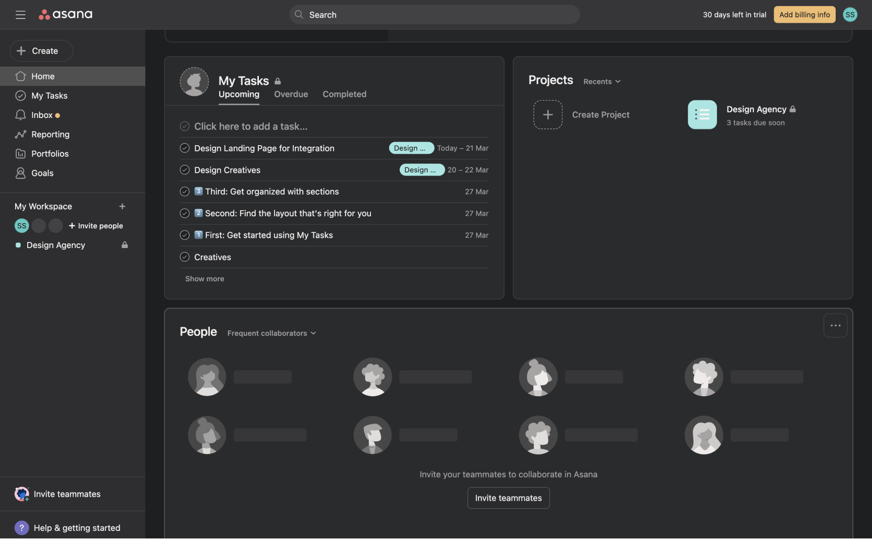 Asana Ui Ux Design Saas Application Design Saas Ui